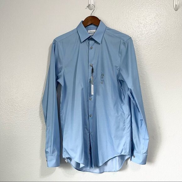 New Calvin Klein Slim Fit Non Iron Performance Dress Shirt Size M - Picture 1 of 6